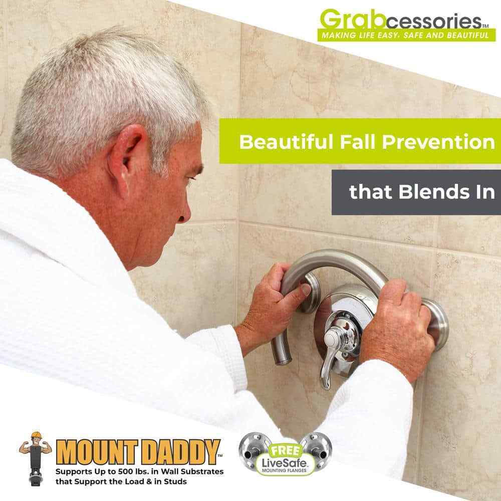 Grabcessories 2-in-1 13.25 in. x 1.25 in. Shower and Tub Grab Ring w/ Grips