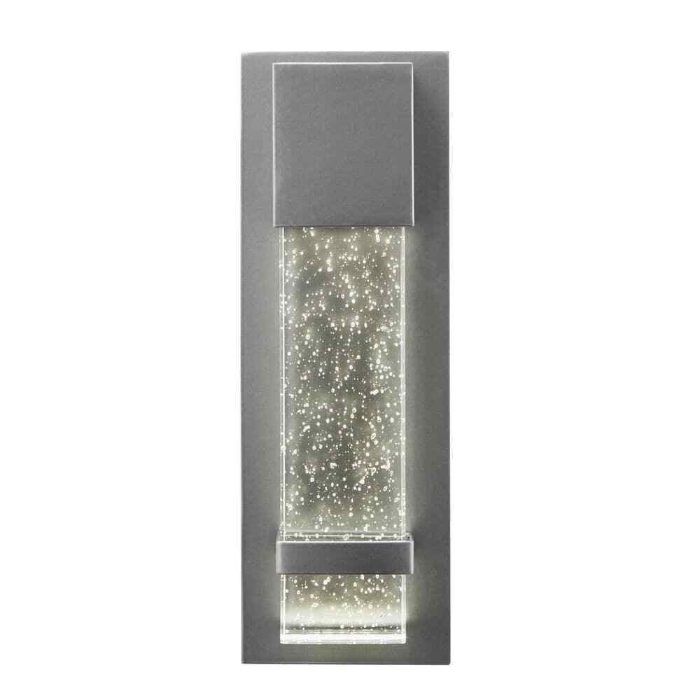 Hampton Bay Caroline Modern 1-Light Silver LED Outdoor Wall Lantern Sconce