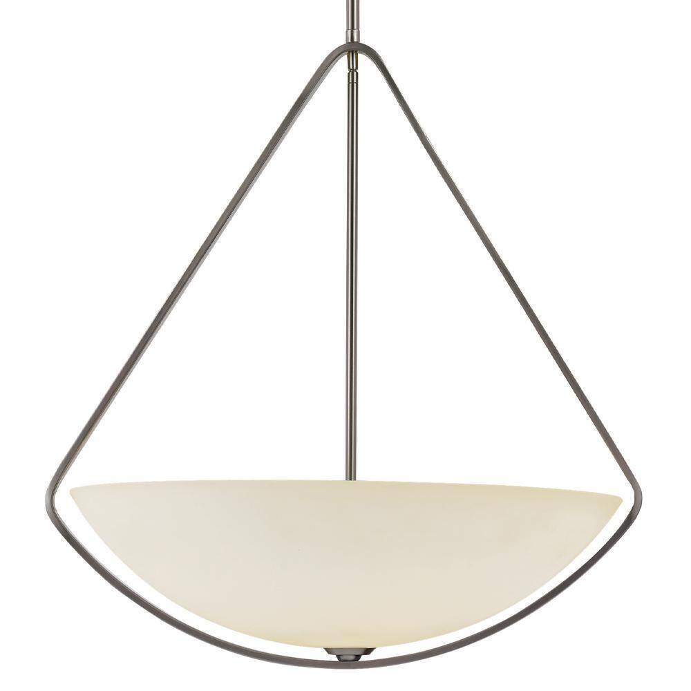 Transglobe 4-Light Brushed Nickel Pendant with Frosted Glass Shade