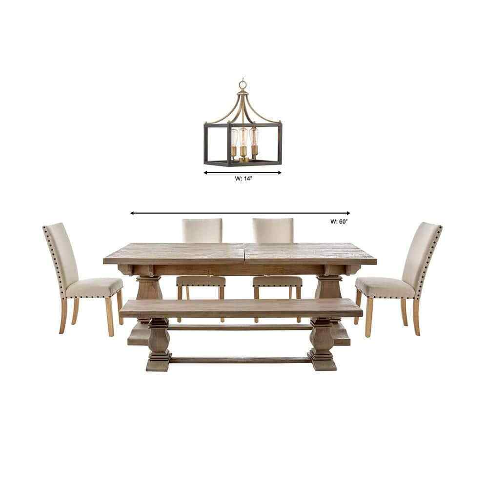 Hampton Bay Boswell Quarter Gold Farmhouse Chandelier w/ Wood Accents