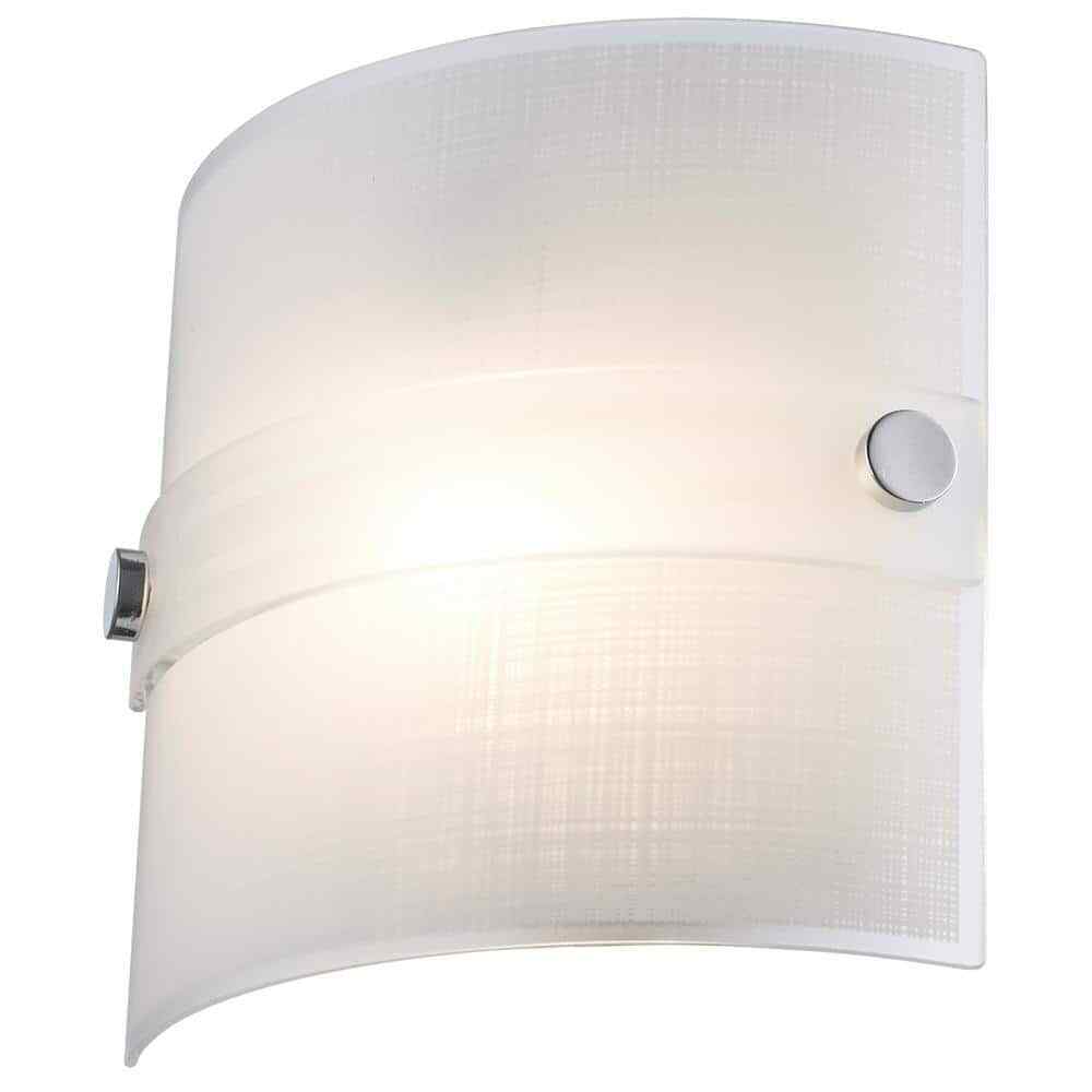 Bel Air Lighting Morie Chrome Indoor Wall Sconce Light Fixture w/ Frosted Glass