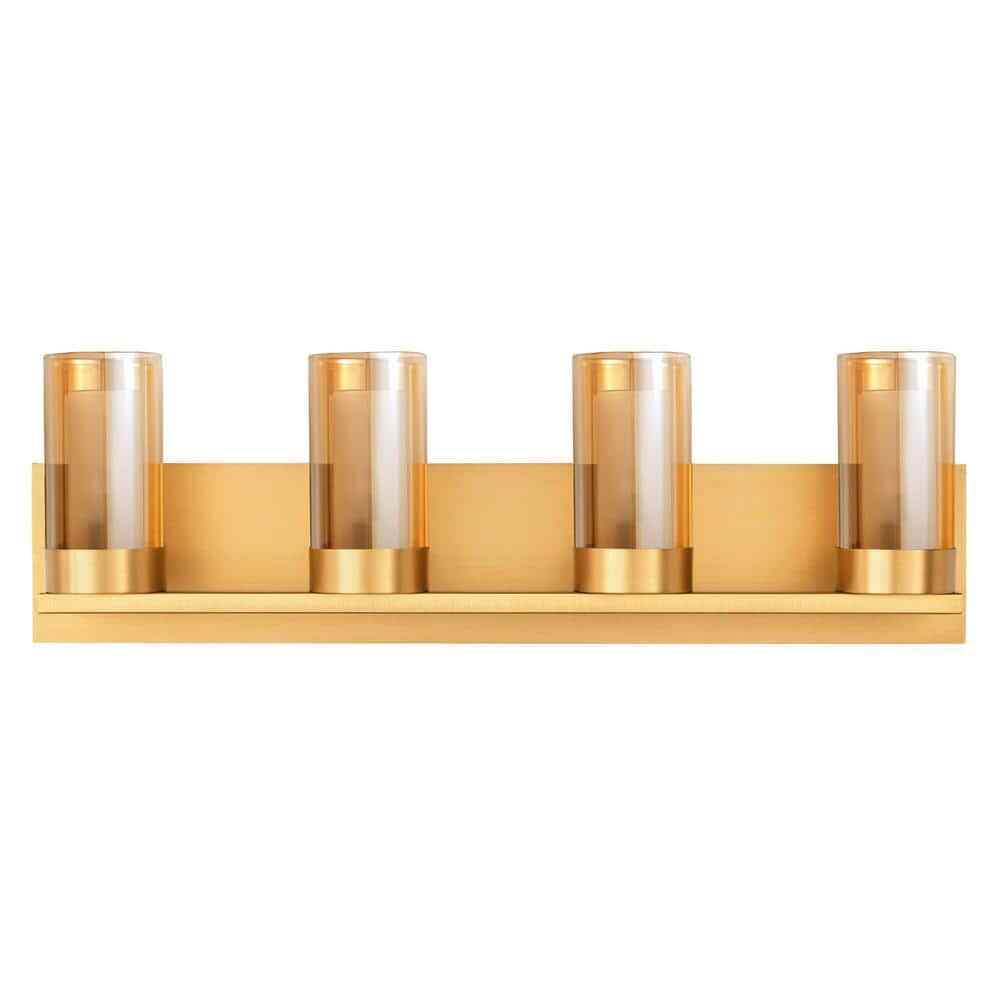 Home Decorators Samantha 26.6 in. 4-Light Brass LED Bathroom Vanity Light