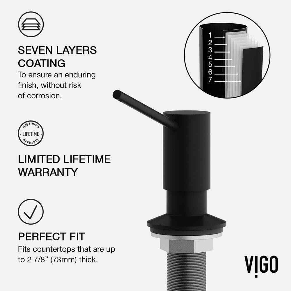 VIGO Braddock Kitchen Soap Dispenser in Matte Black VGSD004MB