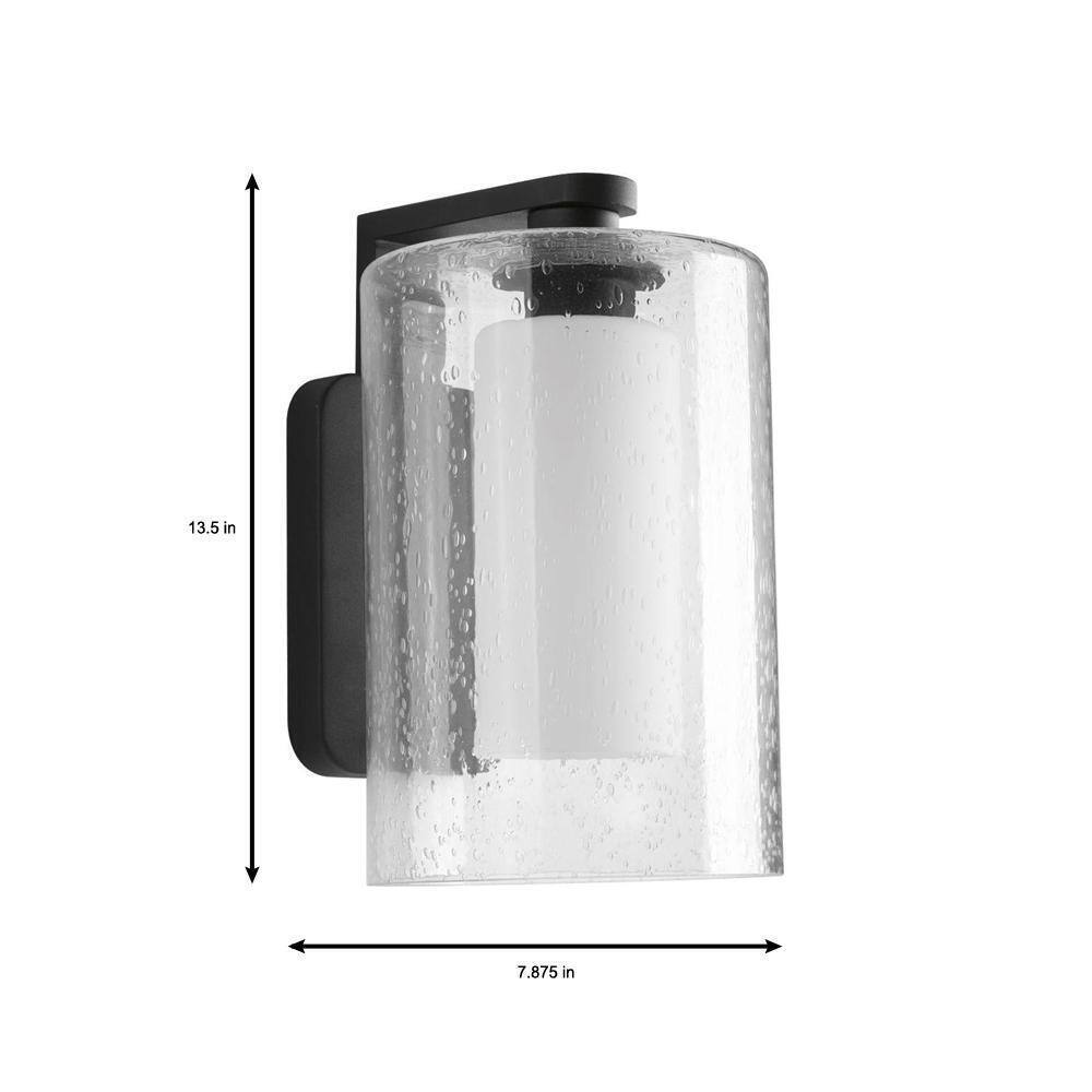 Progress Lighting Compel 1-Light Black Modern Outdoor Medium Wall Lantern
