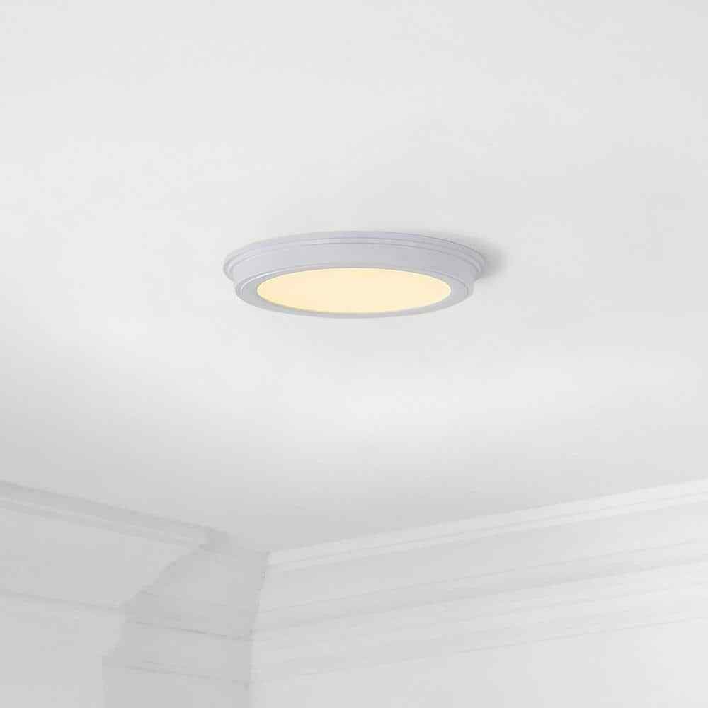 Commercial Electric 7 in. White Flush Mount Low Profile Ceiling Light 2-Pack
