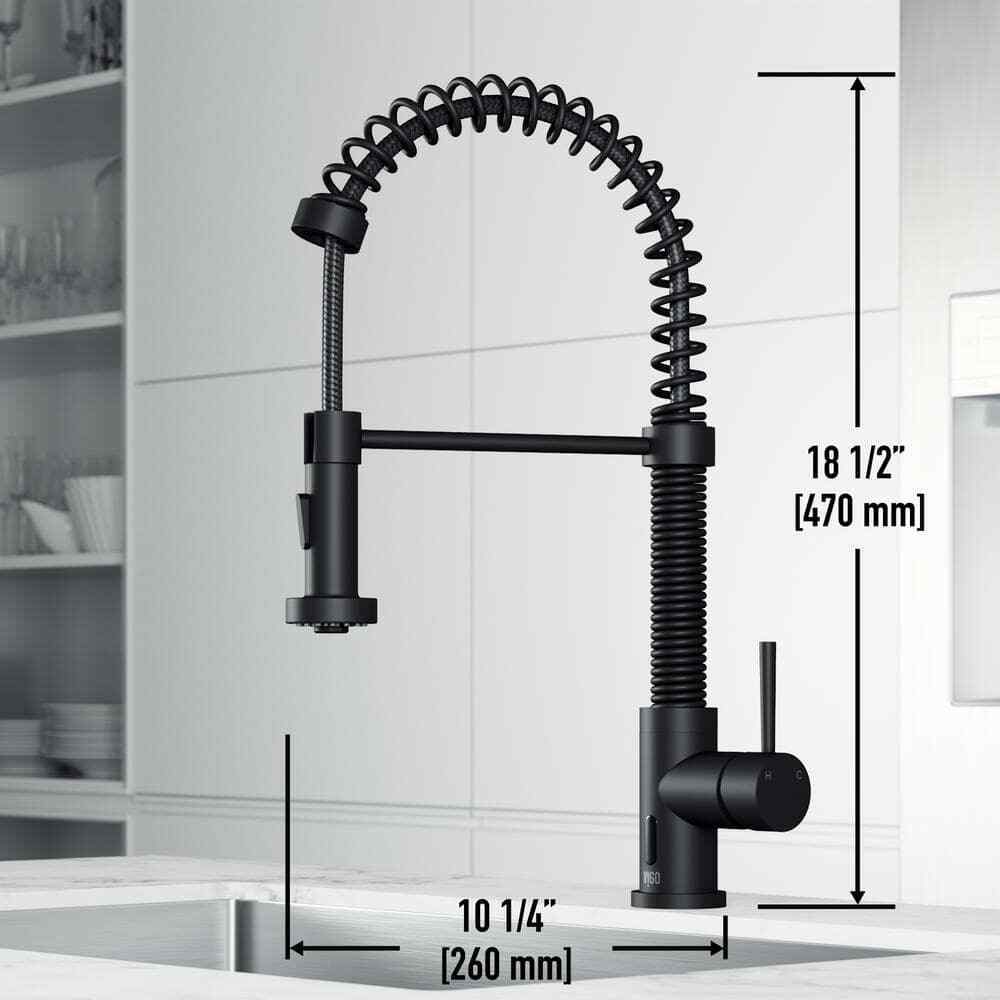 VIGO Edison Single Handle Pull-Down Sprayer Kitchen Faucet w/ Touchless Sensor