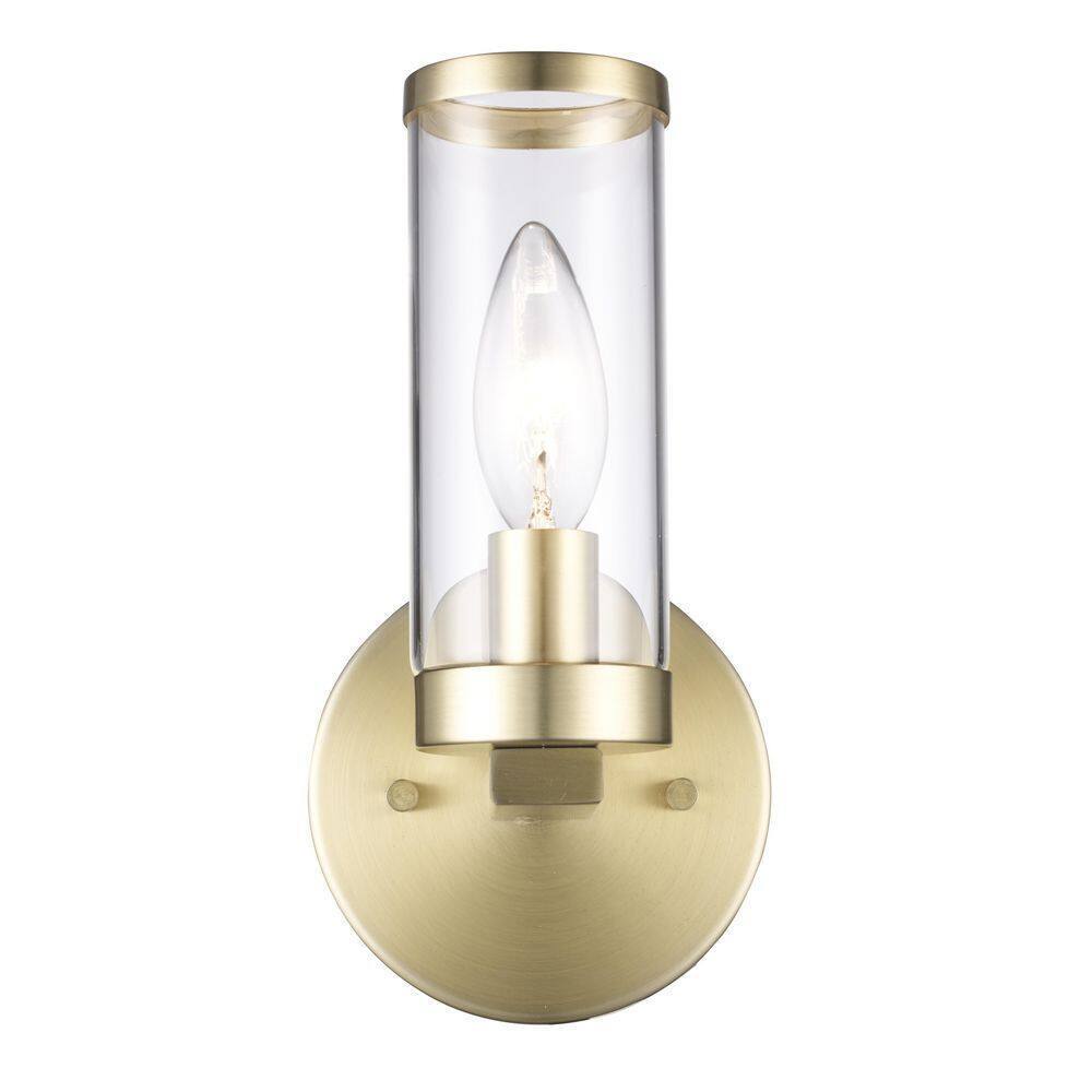 Hampton Bay Loveland 1-Light Brass Indoor Wall Sconce Light Fixture