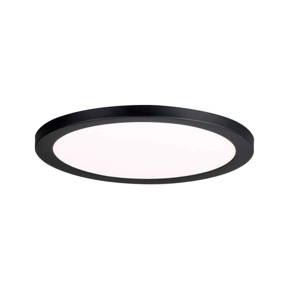 Commercial Electric 15 in. Black Ultra-Low Profile LED Flush Mount 5CCT 2-Pack