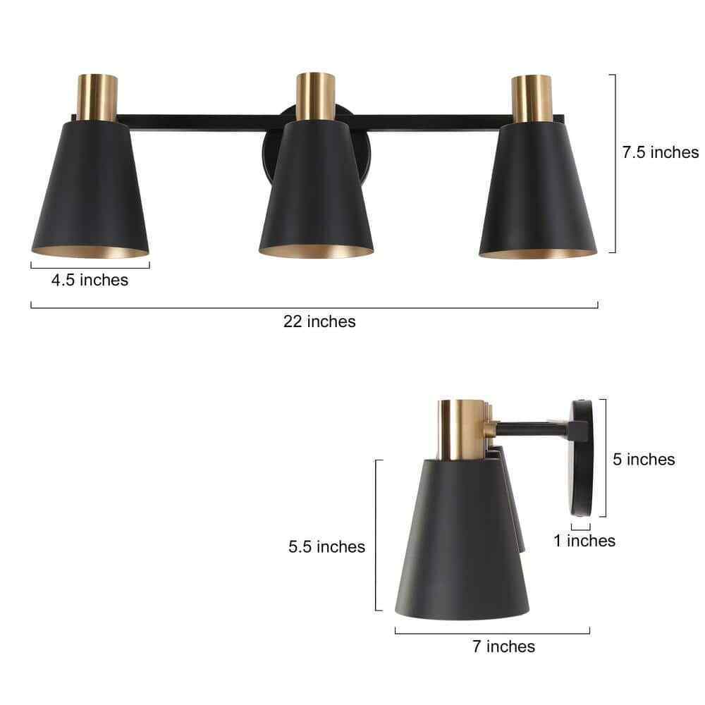 Uolfin Bathroom Wall Sconce 3-Light Modern Bell Powder Room Vanity Light Fixture