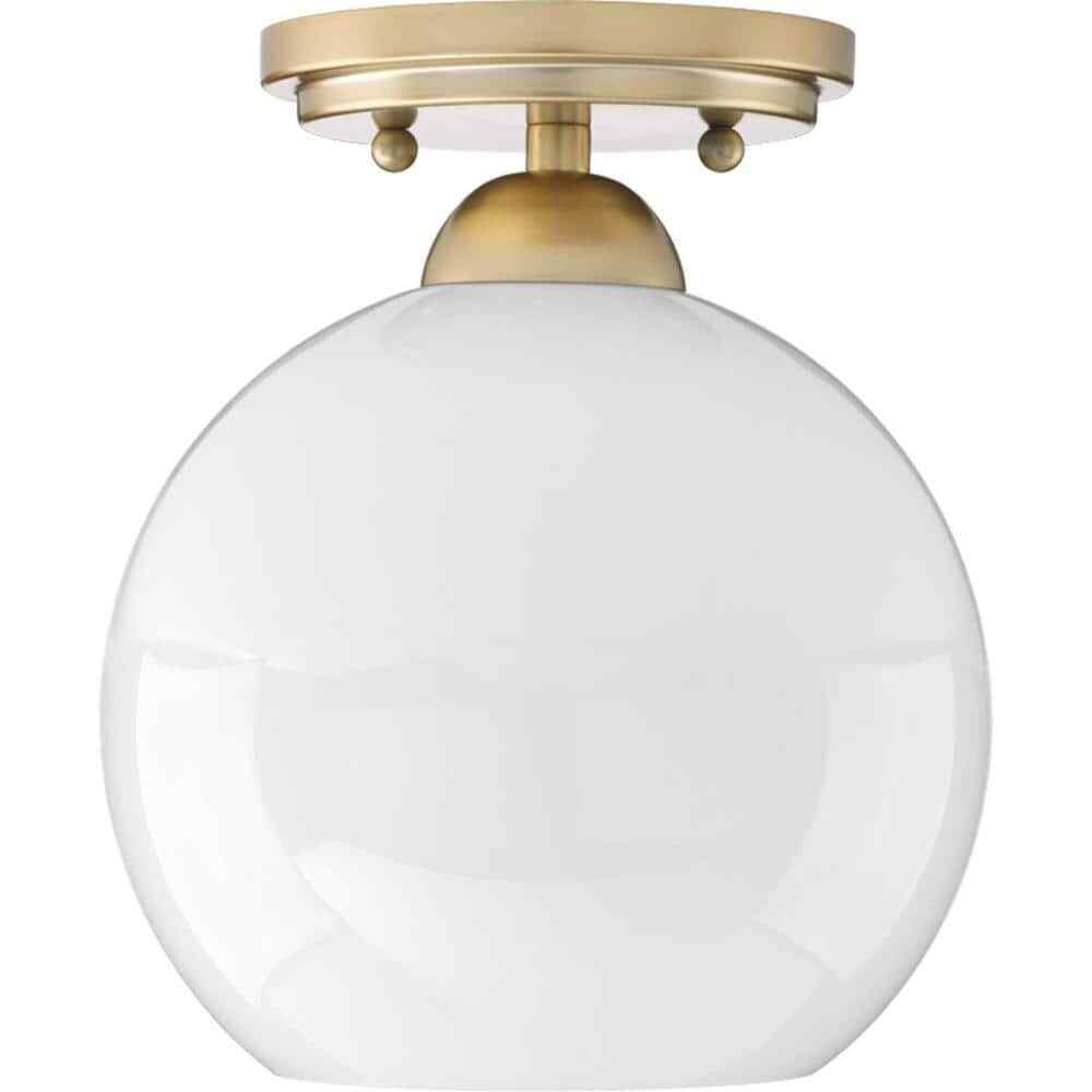 Progress Lighting Carisa Collection 7-3/8 in. 1-Light Mid Century Flush Mount