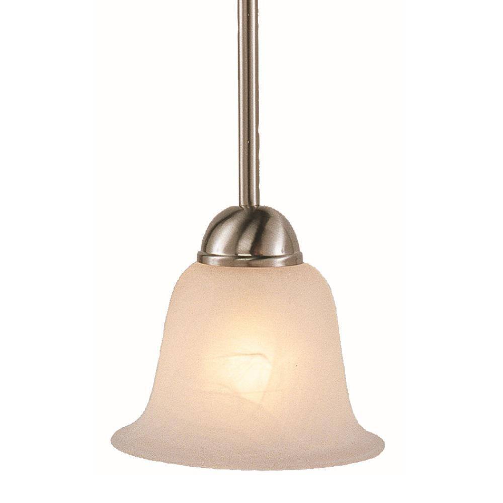Bel Air Lighting Aspen 1-Light Brushed Nickel Hanging Mini Kitchen Pendant Light