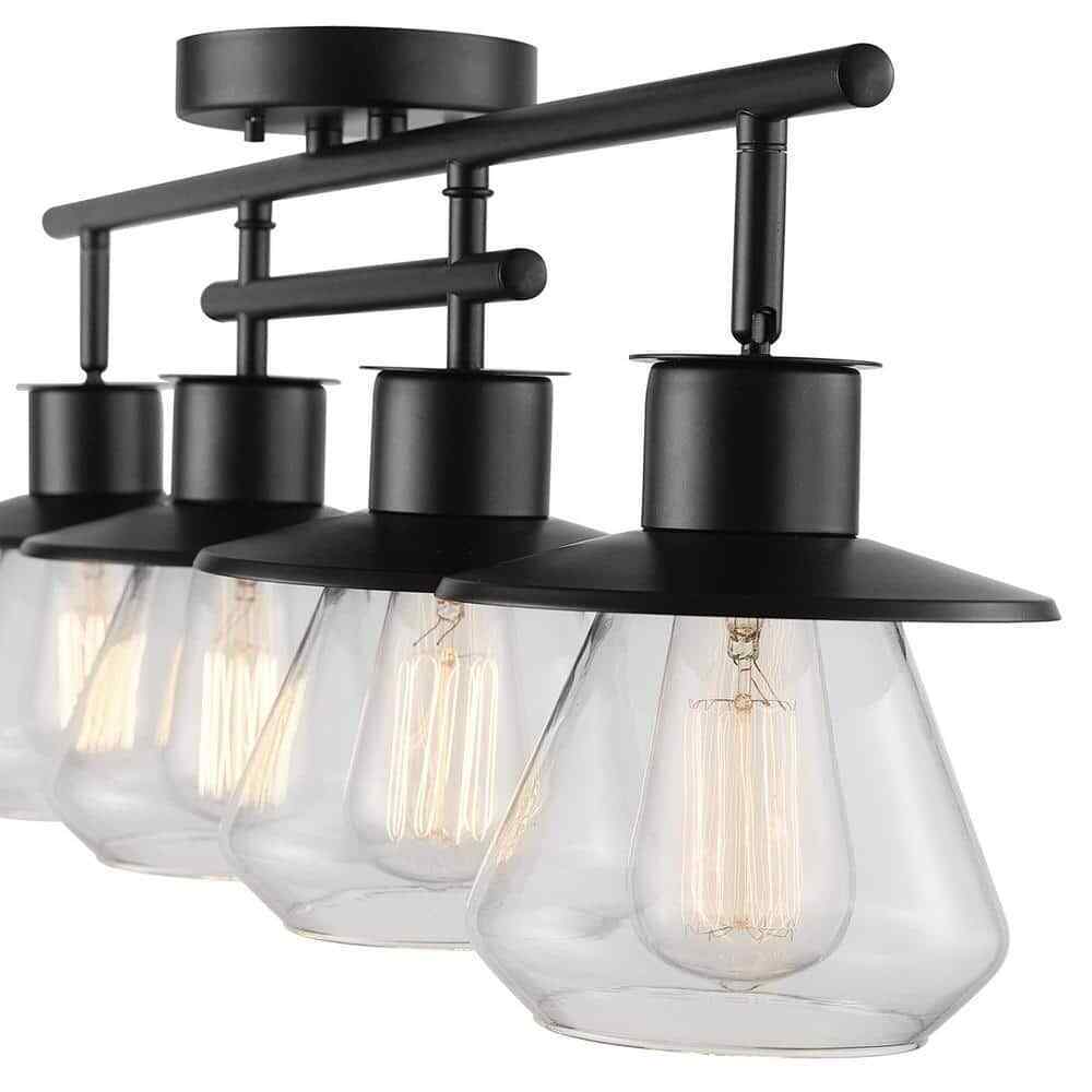 Globe Electric Nate 2 ft. 4-Light Dark Bronze Track Lighting Kit w/ Glass Shades