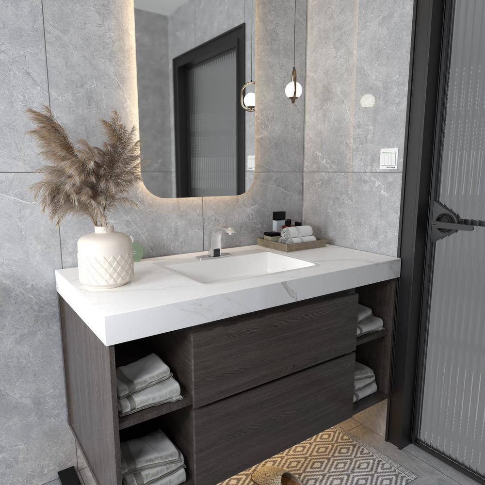 BWE Automatic Sensor Touchless Bathroom Sink Faucet With Deck Plate