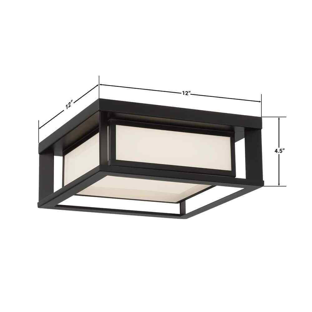 GLUCKSTEINELEMENTS Paxton 1-Light Black Integrated LED Outdoor Flush Mount