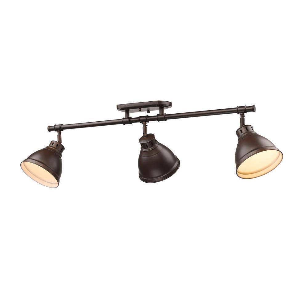 Golden Lighting Duncan 3-Light Rubbed Bronze Semi-Flush Mount