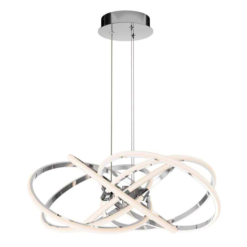 Artika Maelstrom 25-Watt Chrome Modern 5 CCT Integrated LED Pendant Light
