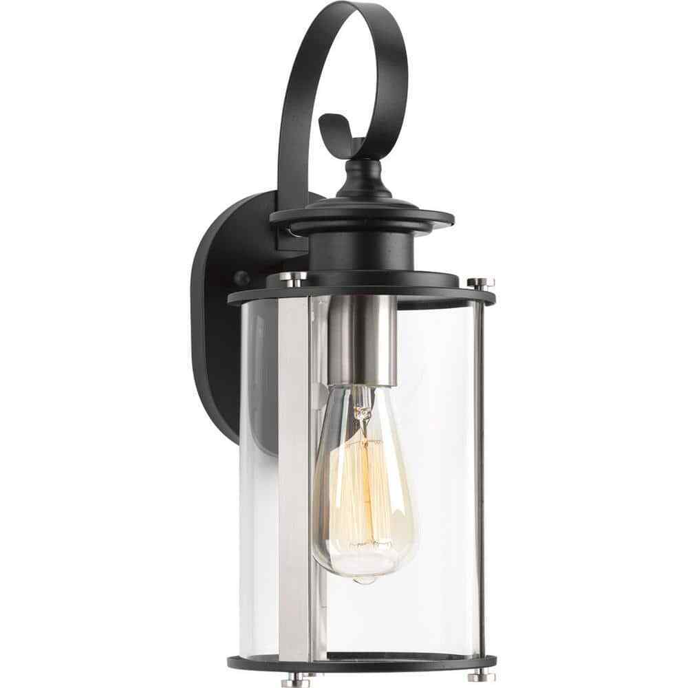 Progress Lighting Squire Collection 1-Light Black Outdoor Small Wall Lantern