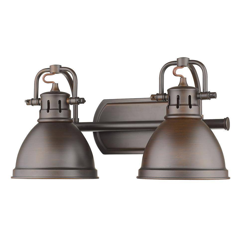 Golden Lighting Duncan 16.5 in. 2-Light Rubbed Bronze Vanity Light