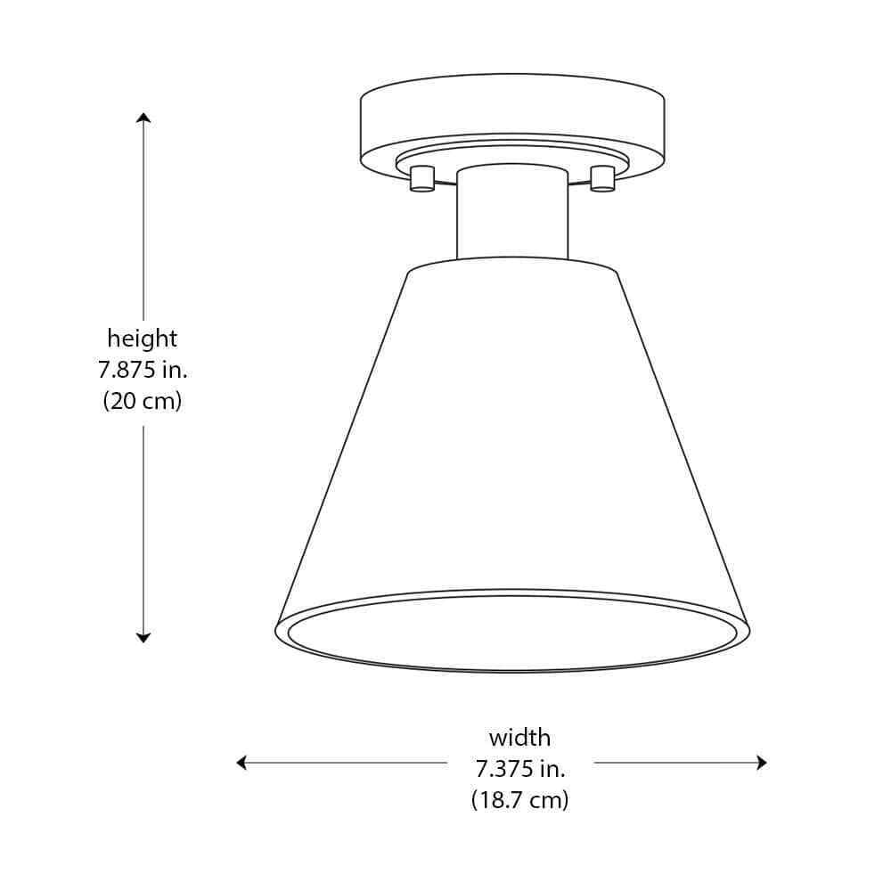 Hampton Bay Finley 8 in. 1-Light White and Chrome Semi-Flush Mount Light Fixture