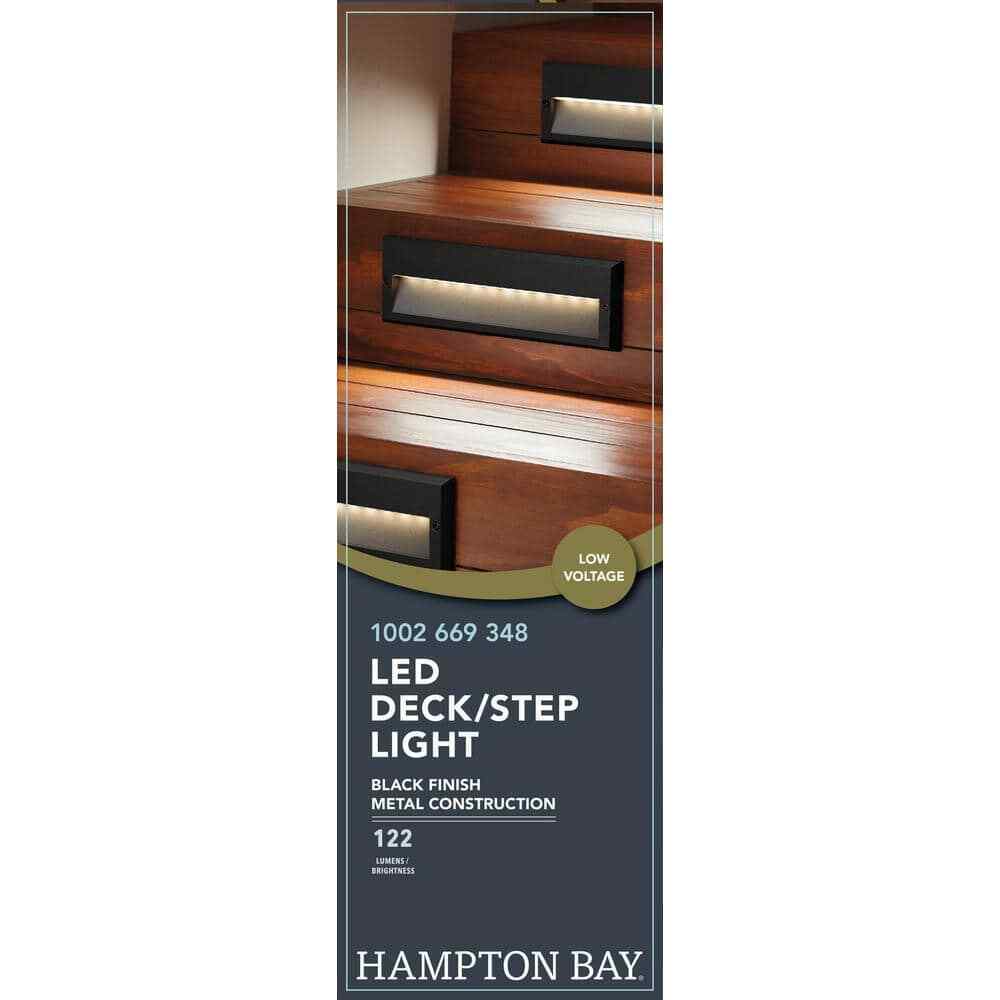 Hampton Bay Black Integrated LED Deck Light JAO2601L