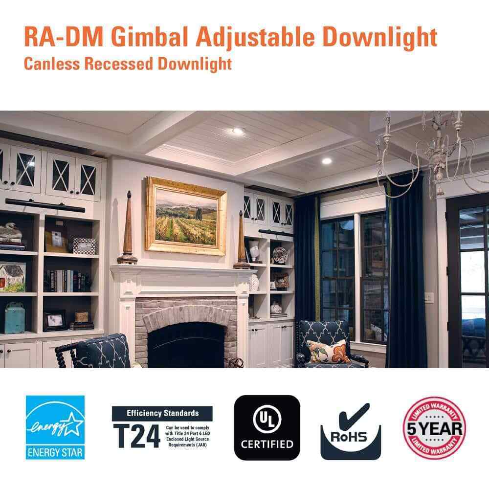 HALO RA 6 in. Integrated LED Recessed Light Trim 600 Lumens/1000 Lumens