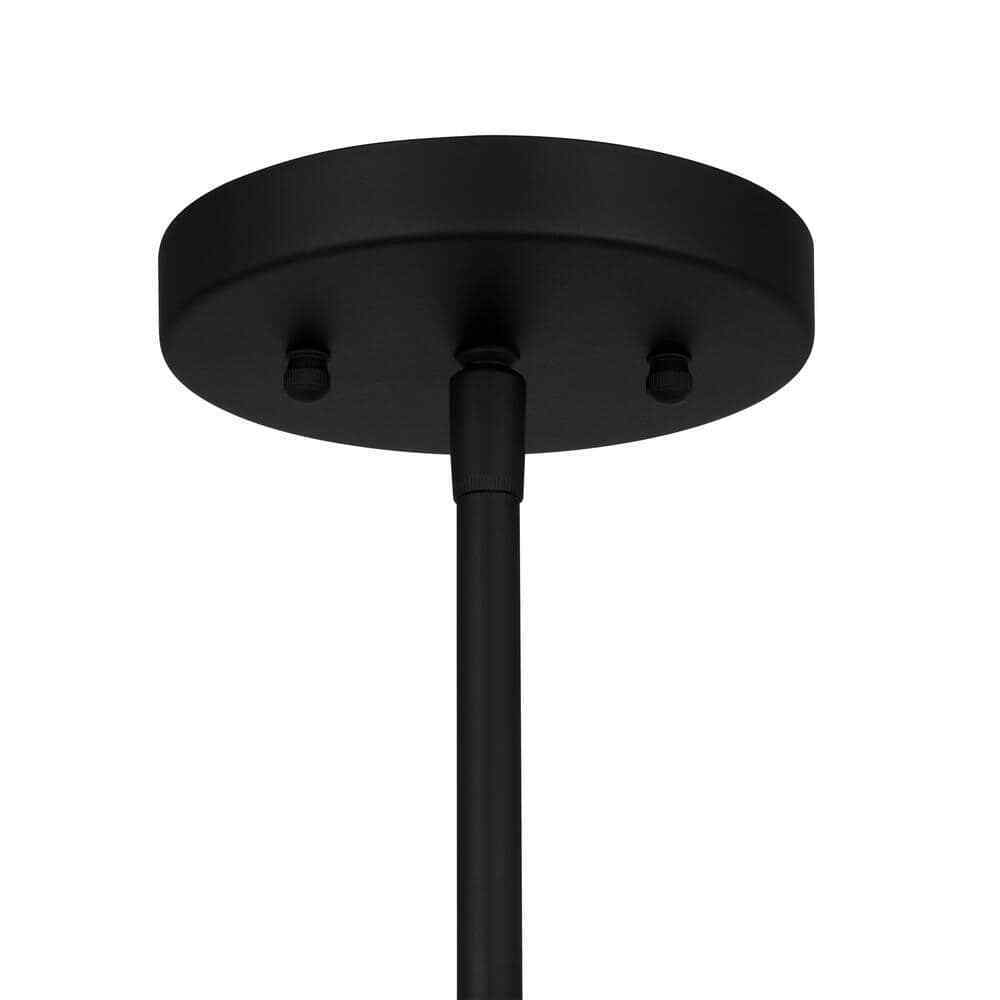Hampton Bay Mullins 6.75 in. 1-Light Coal Mini Pendant Hanging Light
