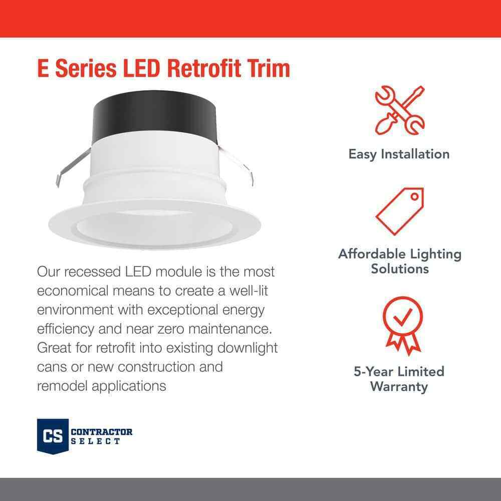 Juno E-Series 4" Selectable CCT Integrated LED Retrofit White Recessed Light