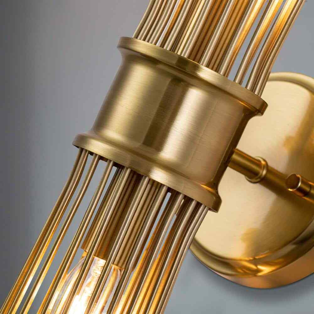 EDISLIVE Aquin 5.12 in. 2-Light Brass Mid-Century Starbust Vanity Light