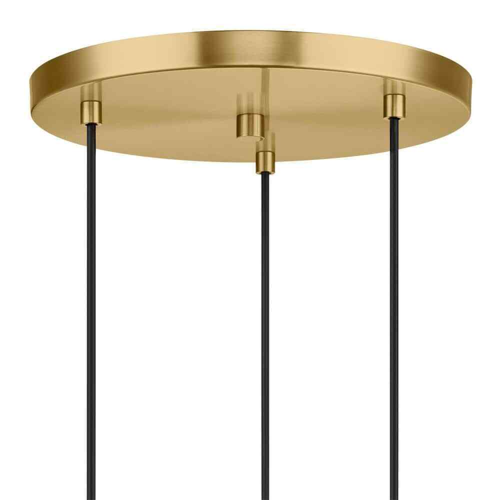 Hampton Bay Regan Brushed Gold Pendant Hanging Light w/ Clear Glass Shades