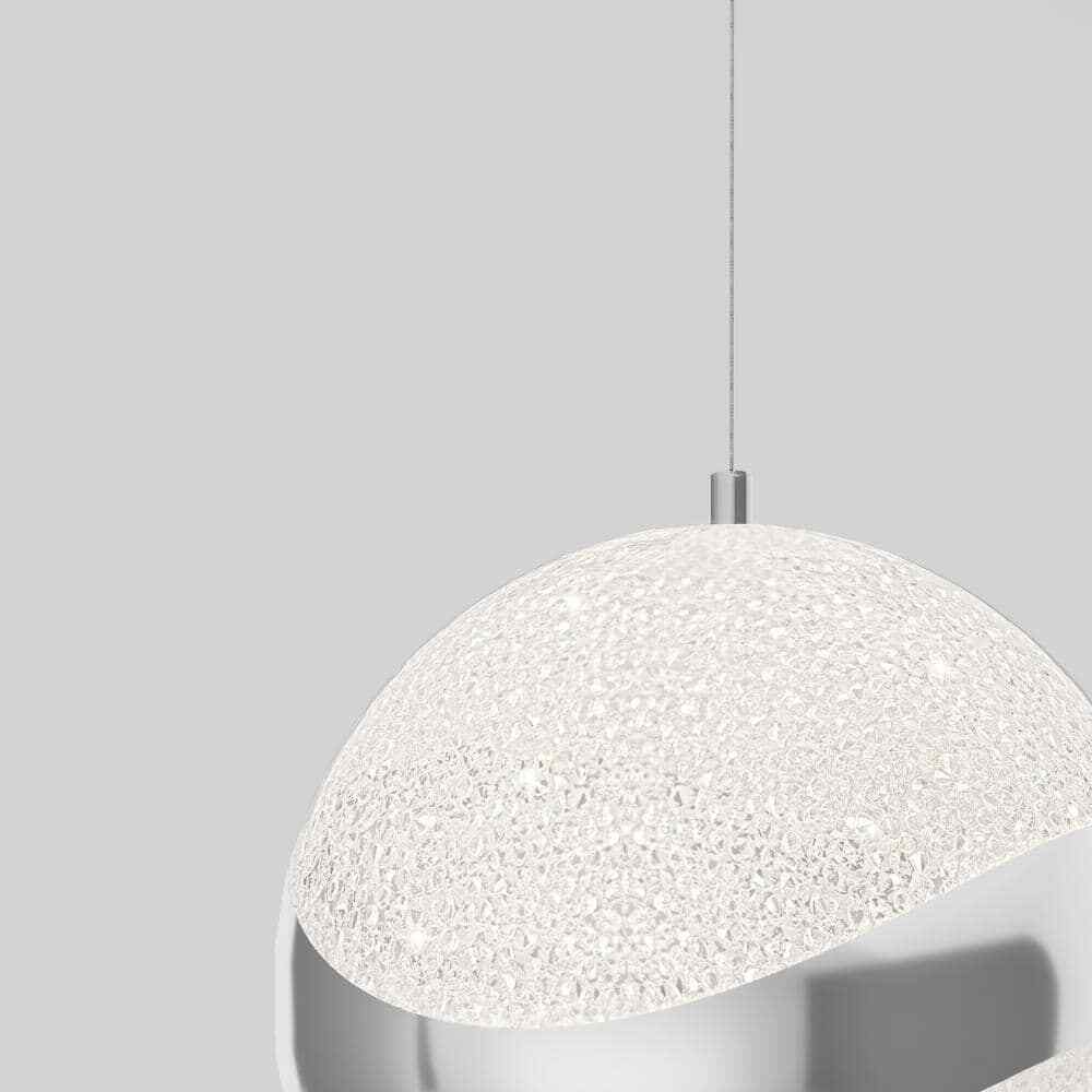 Artika Wavey Ball 20-Watt LED Chrome Modern Hanging Mini Pendant Light Fixture