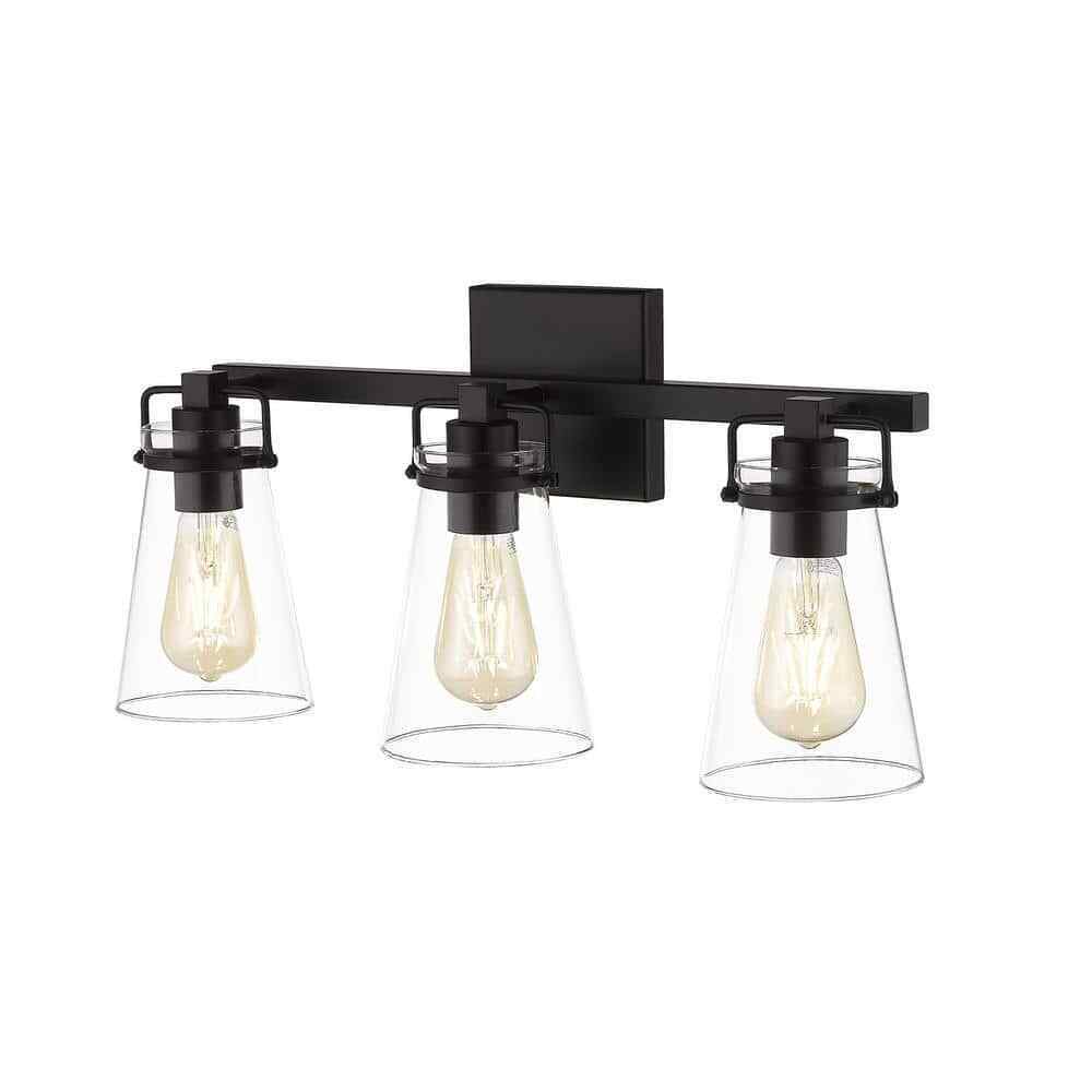 Home Decorators Collection Stonedale 20 in. 3-Light Black Vanity Light HDLI006