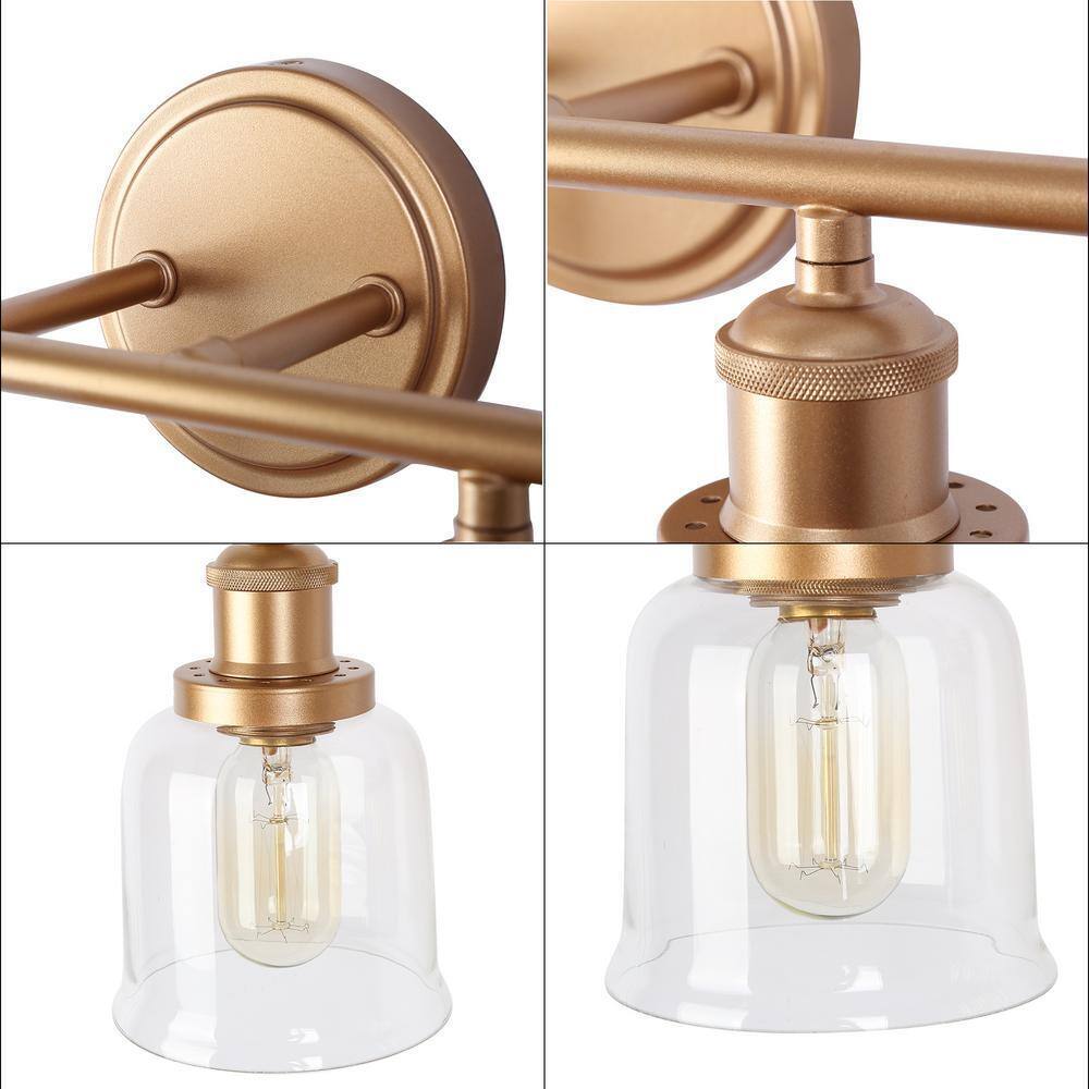 Uolfin Modern Gold Bathroom Wall Lights 29 in. 4-Light Bell Wall Sconce Lighting