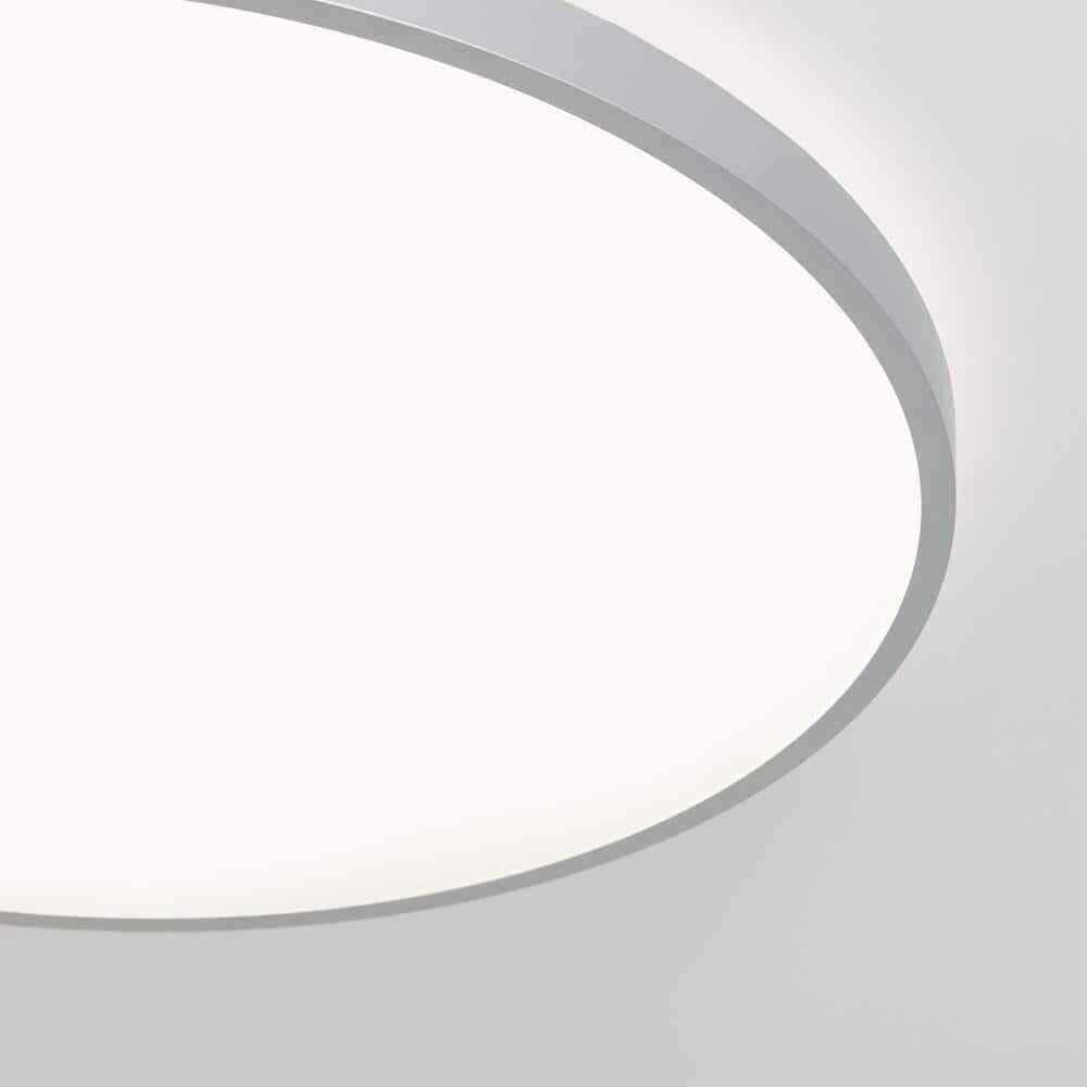 Artika Europa 21 in. Modern Silver LED 3 CCT Flush Mount Ceiling Light Fixture