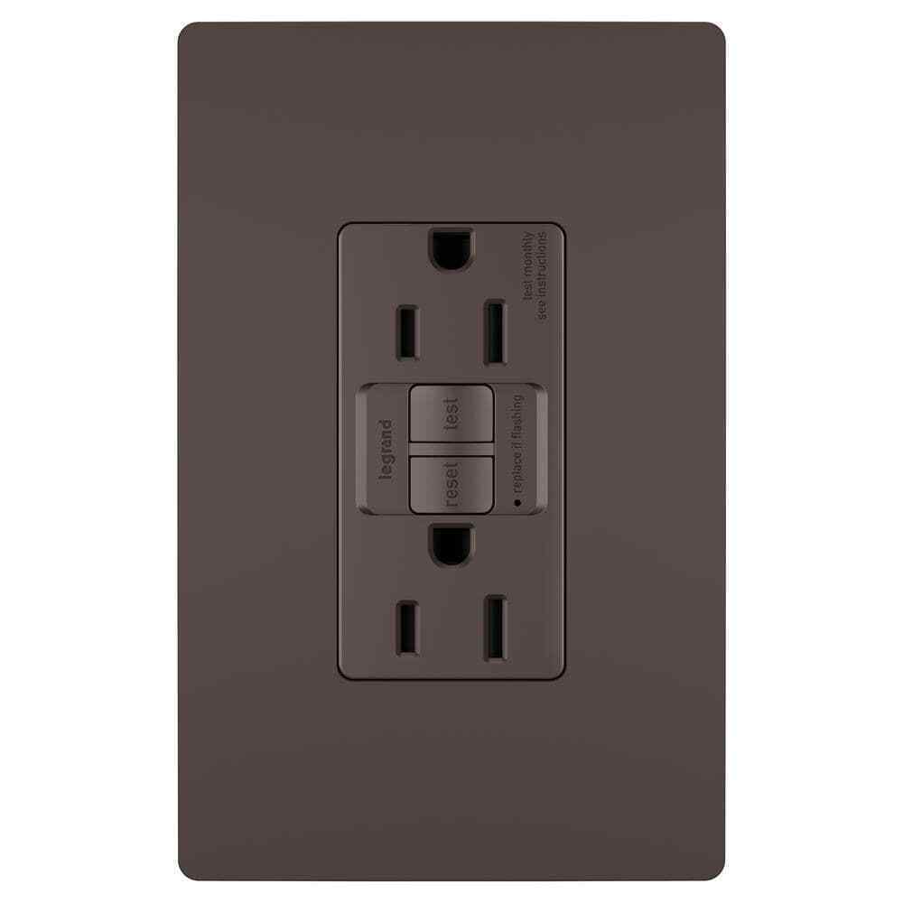 Legrand radiant 15 Amp 125-Volt Tamper Resistant GFCI Duplex Outlet Bronze