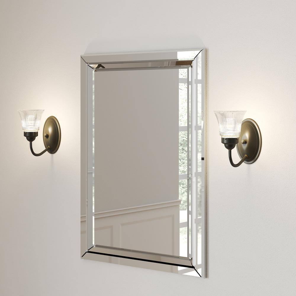 Progress Lighting Fluted Glass Antique Bronze Clear Glass Bath Vanity Light