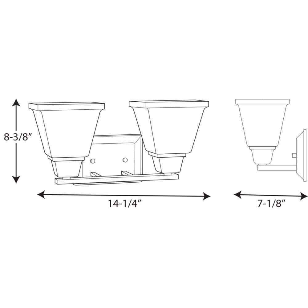 Progress Lighting Clifton Heights Collection 2-Light Brushed Nickel Vanity Light
