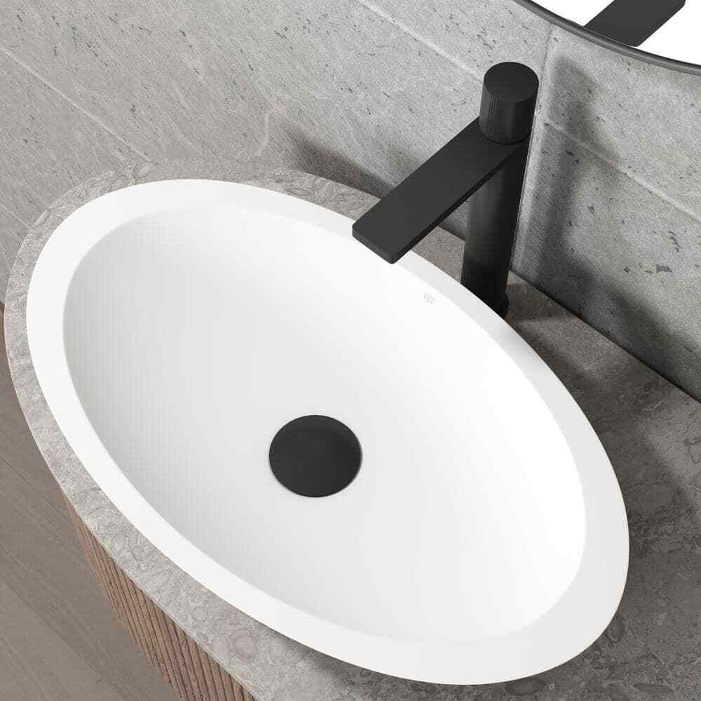 VIGO Vessel Bathroom Sink Pop-Up Drain and Mounting Ring Matte Black VG07000MB