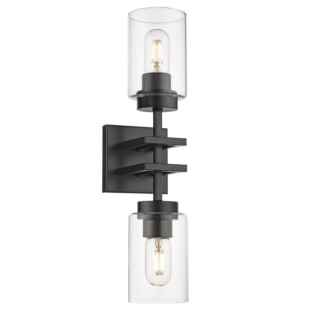 Golden Lighting Tribeca 2-Light Matte Black Wall Sconce