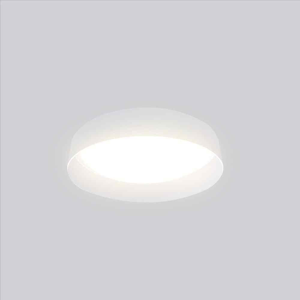 Eglo Palomaro 12.59 in. W x 3.5 in. H White LED Flush Mount with Linen Shade