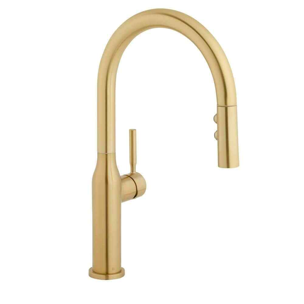 Glacier Bay Upson Single-Handle Pull-Down Sprayer Kitchen Faucet in Matte Gold
