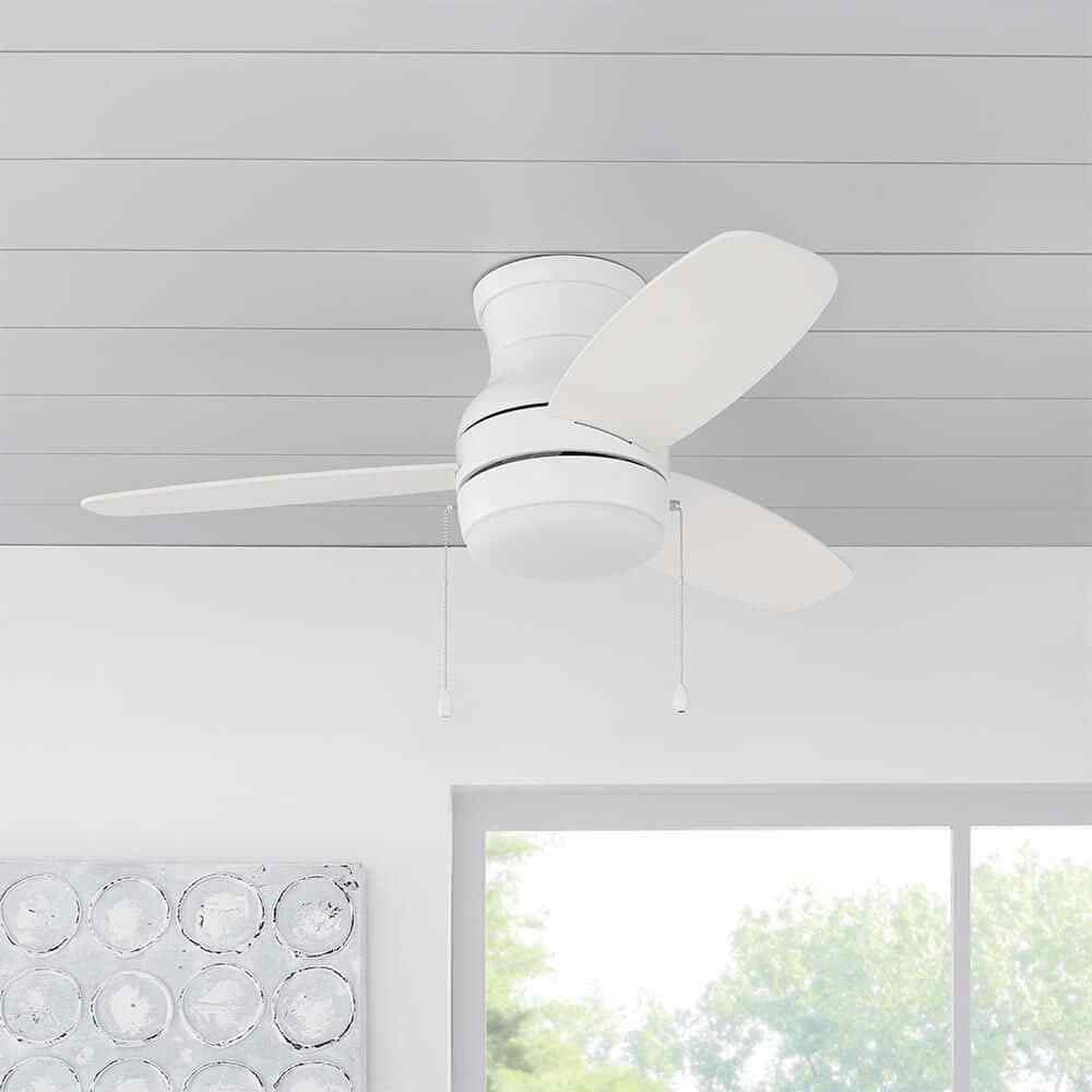 Hampton Bay Ashby Park 44 in. White Color Changing Integrated LED Ceiling Fan