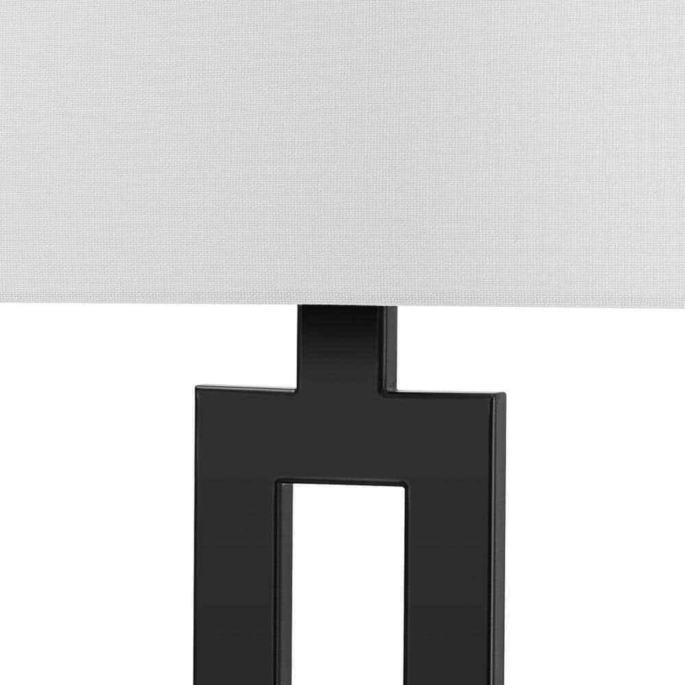 Globe Electric D'Alessio 20 in. Matte Black Table Lamp with White Linen Shade