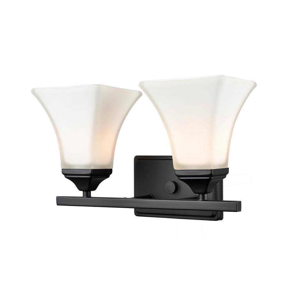 Millennium Lighting 14 in. 2-Light Matte Black Bathroom Vanity Light 632-MB