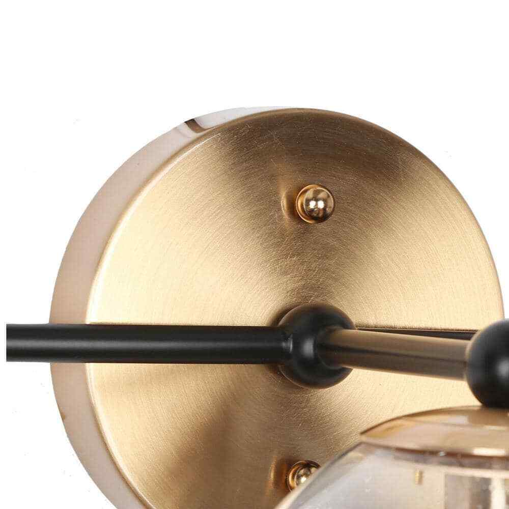 Zevni 24.5 in. 3-Light Gold Vanity with Seeded Glass Globes