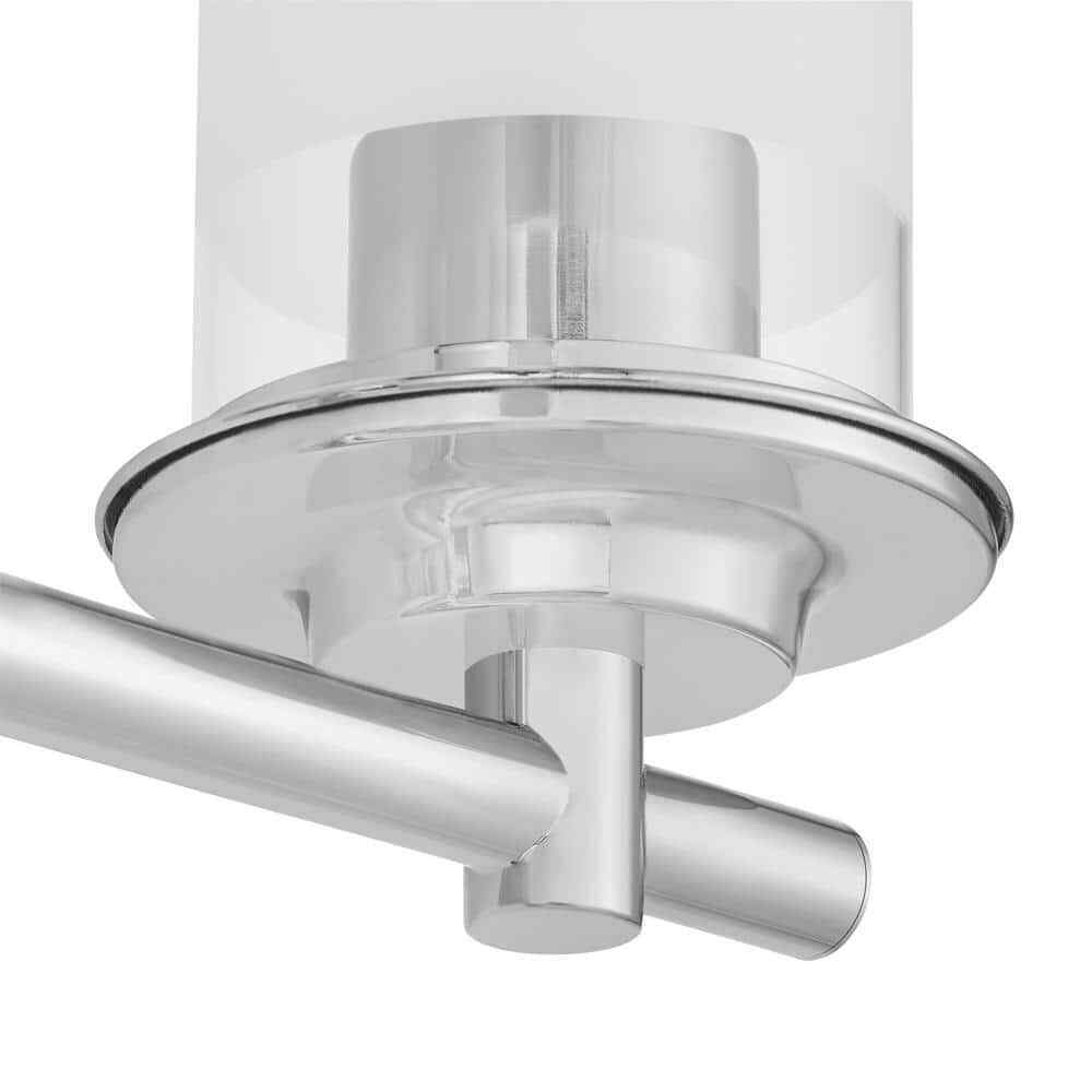 Hampton Bay 23.25 in. Truitt 3-Light Chrome Vanity Light w/ Clear and Sand Glass