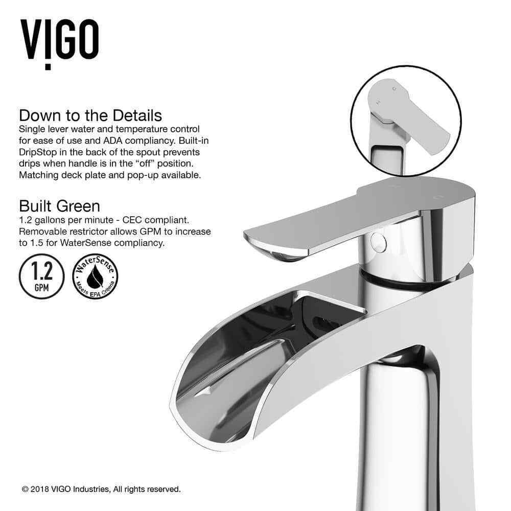 VIGO Paloma Single Handle Single-Hole Bathroom Faucet in Chrome VG01041CH