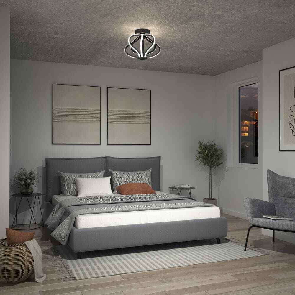 Artika Meridian 12 in. Modern Black Integrated LED Flush Mount Ceiling Light