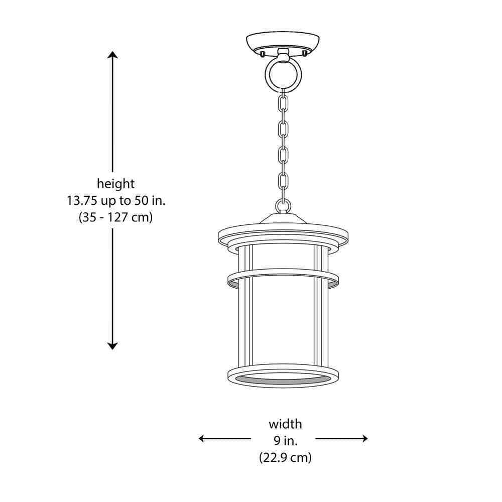 Bel Air Lighting Avalon 9 in.Black Hanging Outdoor Pendant Light Fixture