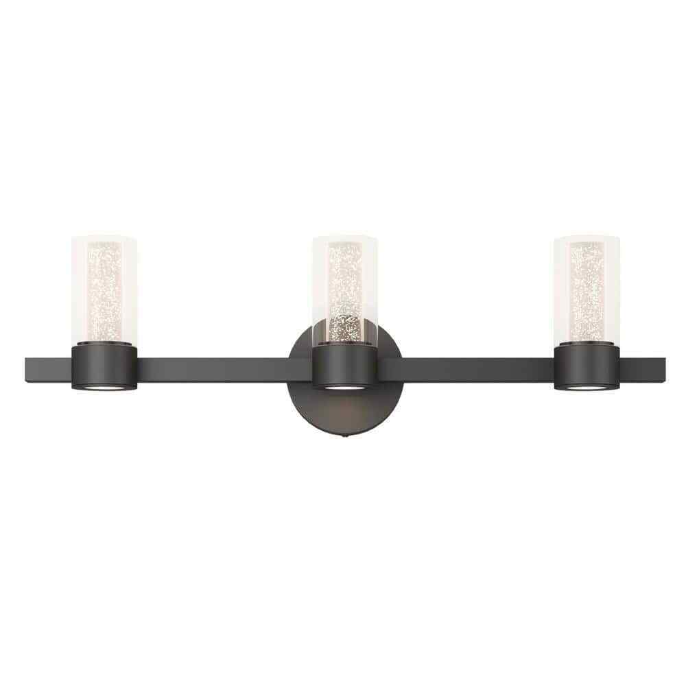 Artika Essence 27 in. 3-Light Integrated LED Black Vanity Light Bar Wall Fixture