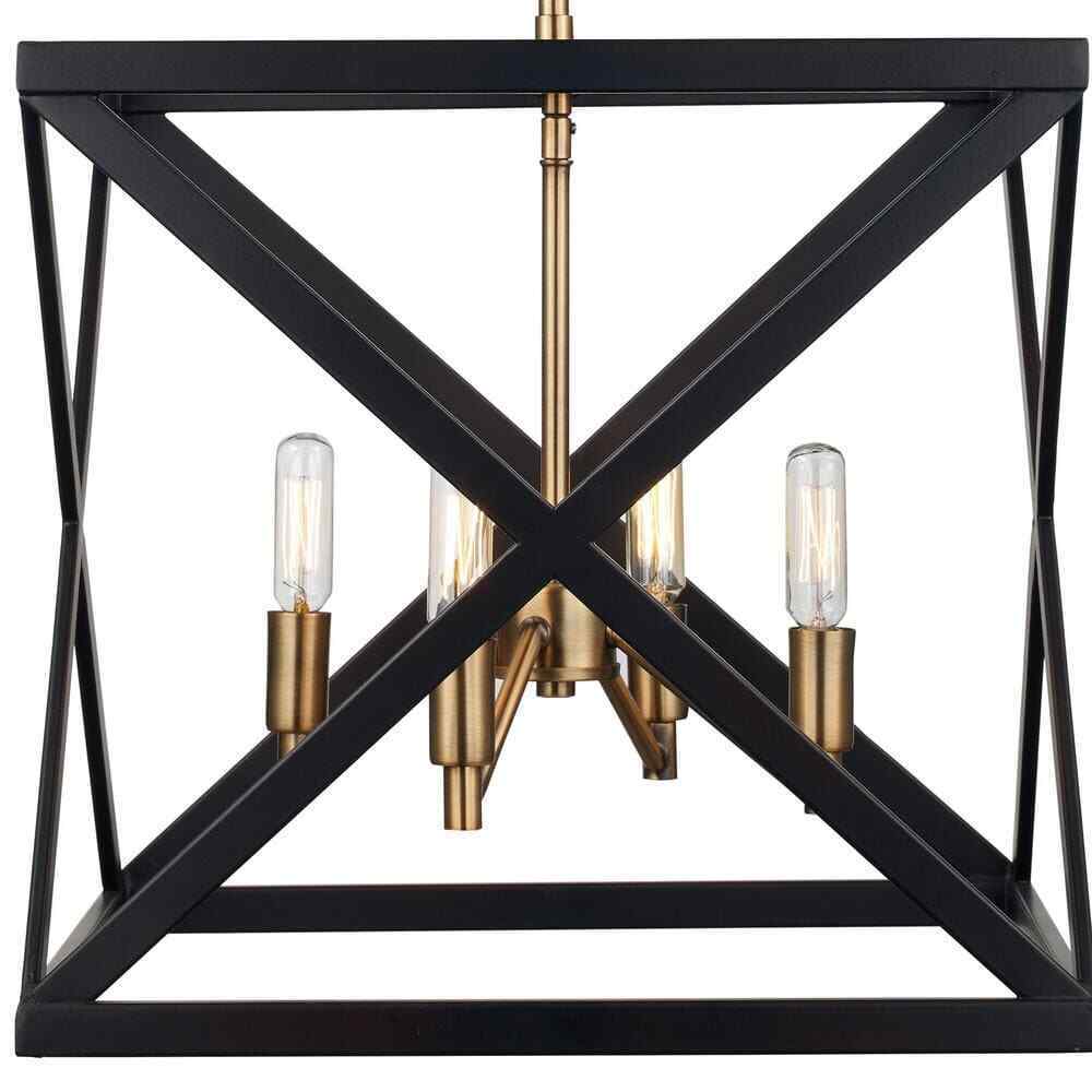 Bel Air Lighting Ackerman 4-Light Oil Rubbed Bronze Antique Brass Pendant Light